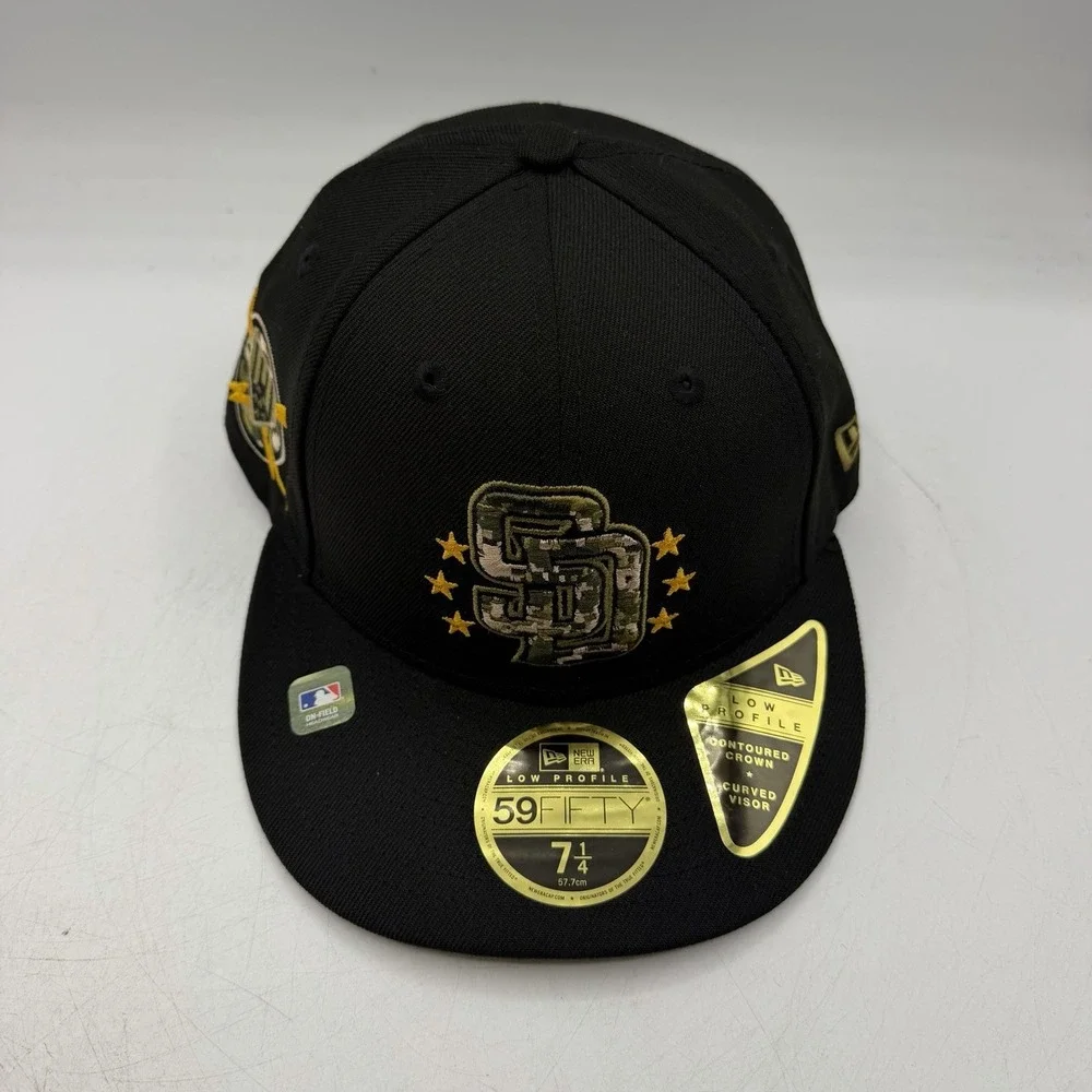 New Era 59Fifty San Diego Padres Hat Cap 7 1/4 Low Profile Armed Forces Day MLB
